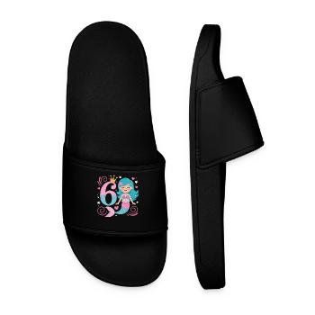 6e anniversaire de la sirène 6 ans - Claquettes Homme - noir - Devant
