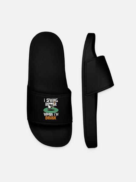 I swing better when I drink - Men’s Pool Sliders - black