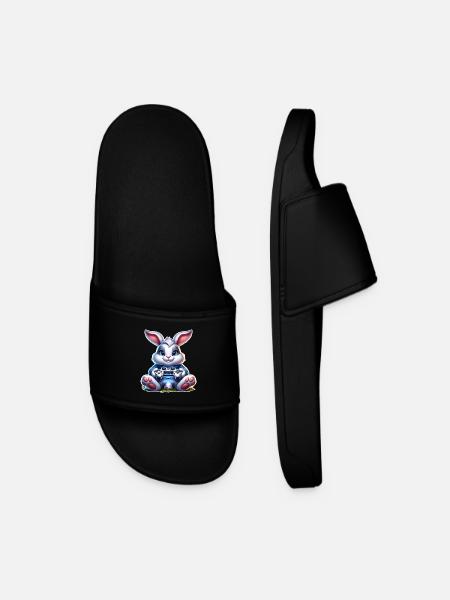 Easter Bunny Gaming Gamer - Men’s Pool Sliders - black