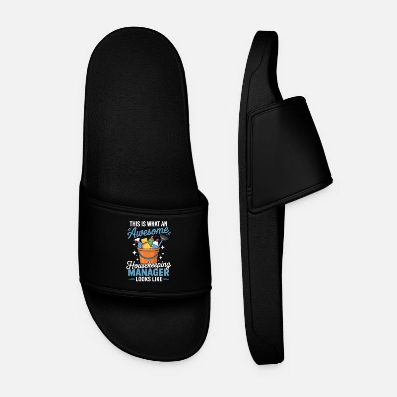 Cleaner Manager Handsome Cleaning Service - Men’s Pool Sliders - black