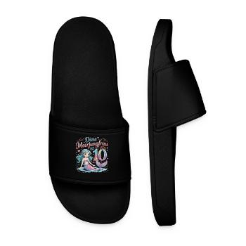 This Mermaid Is 10 Girl 10th Birthday - Men’s Pool Sliders - black - Front