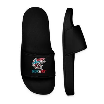 Norway Fishermen Fish Fishing Anglers Norway - Men’s Pool Sliders - black - Front