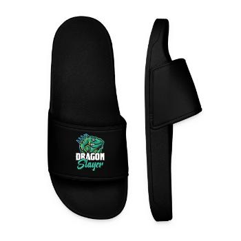 Dragon Hunter Reptile Hunting Gear Lizard Iguana - Men’s Pool Sliders - black - Front
