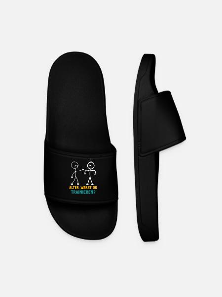 Stick Figure WERE YOU TRAINING FUNNY - Men’s Pool Sliders - black