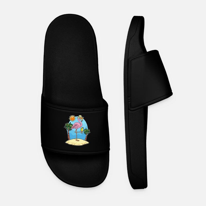 Flamingo Beach Sunglasses Summer - Men’s Pool Sliders - black