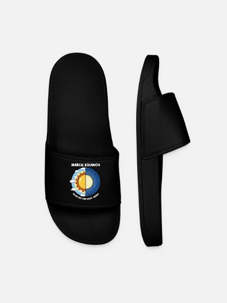 March Equinox Equal Day And Night - Men’s Pool Sliders - black