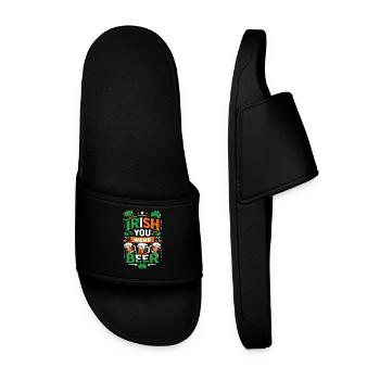 Irlandais Tu étais une bière | Jeu de mots de la Saint-Patrick - Claquettes Homme - noir - Devant