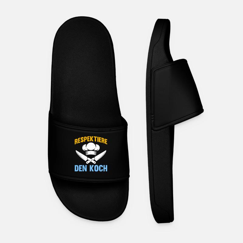 Chef RESPECT THE CHEF Fun - Men’s Pool Sliders - black