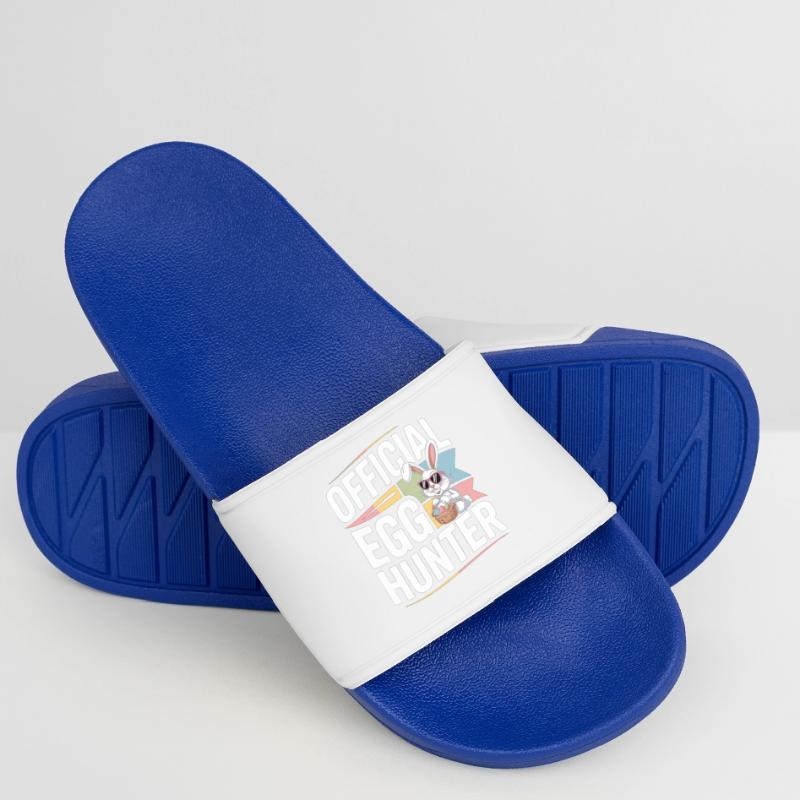 Official Egg Hunter Easter Bunny Easter Humor Men’s Pool Sliders