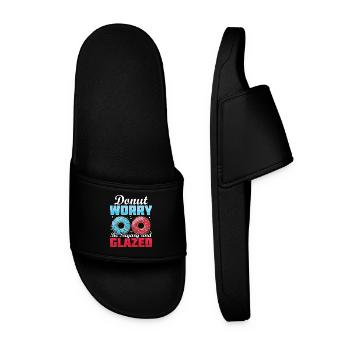 Donut fast food - Men’s Pool Sliders - black - Front