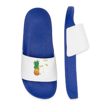 Be A Pineapple Stand Tall Wear A Crown Quote Art - Men’s Pool Sliders - royal blue - Front