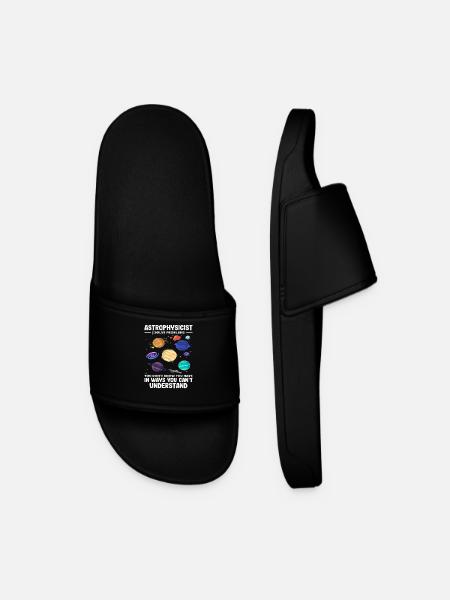 Astrophysicist Problem Solver Funny Saying - Men’s Pool Sliders - black