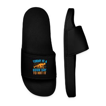 Fitness Fanatics Today A Good Day To Hiit - Men’s Pool Sliders - black - Front