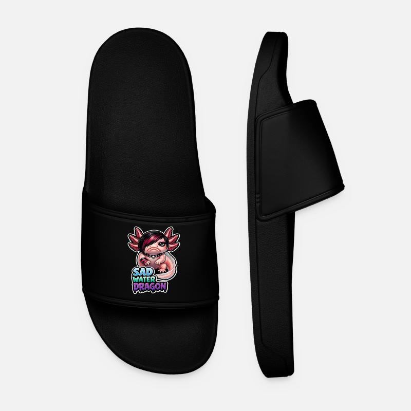 Axolotl lover, Cute Axolotl, Funny - Men’s Pool Sliders - black
