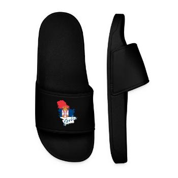 Carte avec le drapeau de la Serbie, j’adore la Serbie - Claquettes Homme - noir - Devant