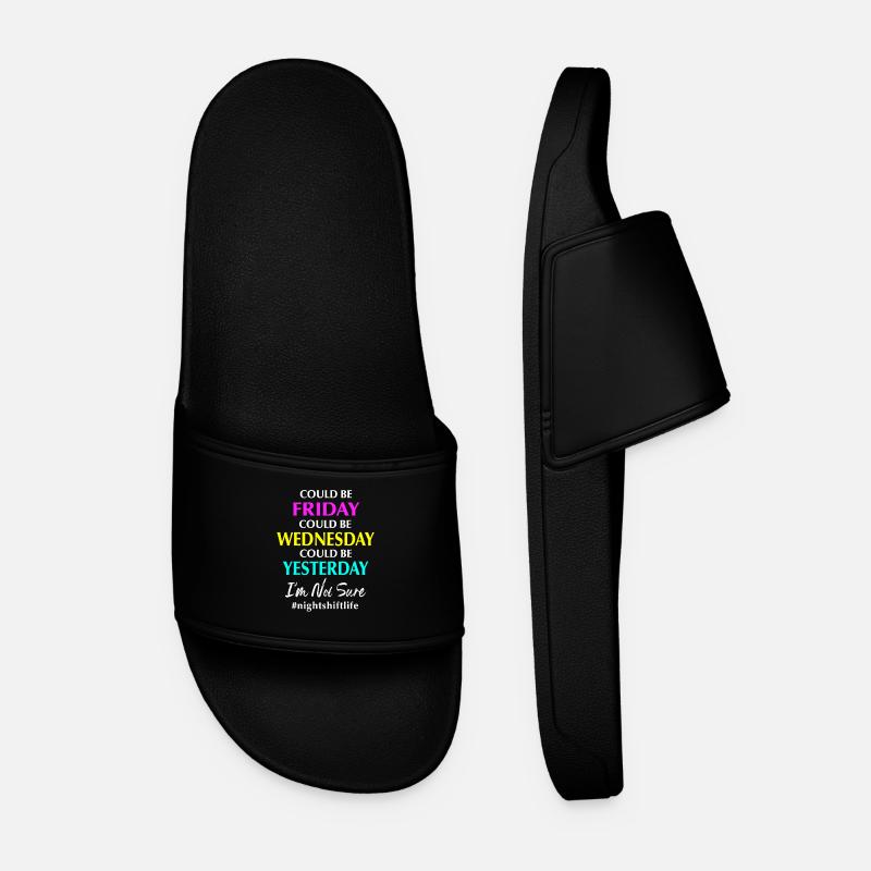 Night Shift Hospital Nursing Nurse - Men’s Pool Sliders - black