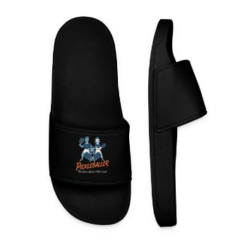 Pickleball Funny Player Pickleballer Love - Men’s Pool Sliders - black - Front
