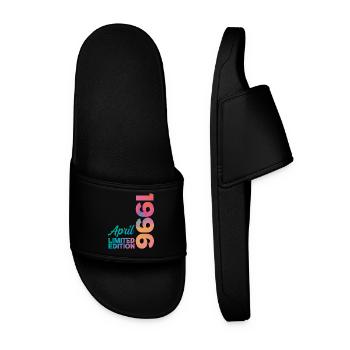 30 Year Anniversary April 1996 Vintage Gift - Men’s Pool Sliders - black - Front