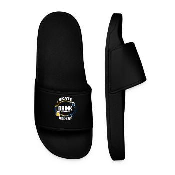 Beer League Hockey Funny Hockey Players Team Humor - Men’s Pool Sliders - black - Front