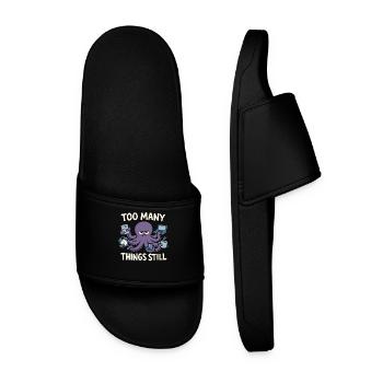 Funny Octopus Overstimulated - Men’s Pool Sliders - black - Front