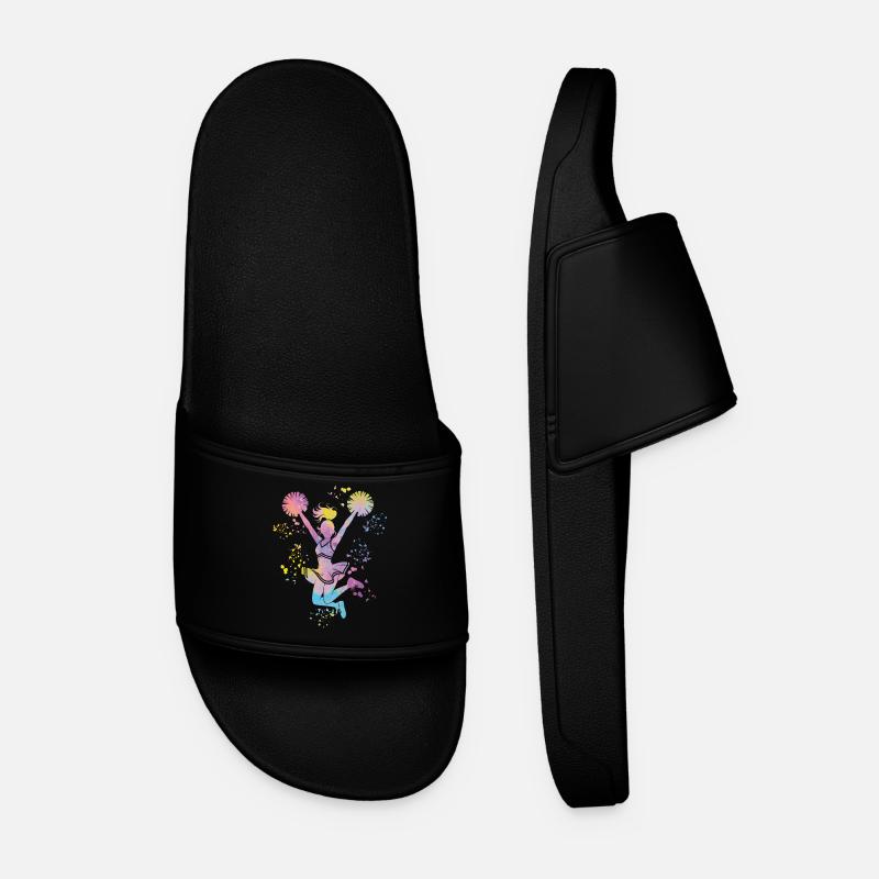 Cheerleader Cheer Mom Cheerleading - Men’s Pool Sliders - black