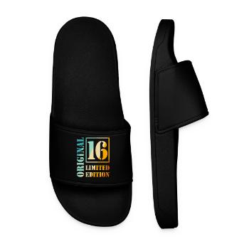 16e anniversaire Garçon Fille Adolescent Original 16 - Claquettes Homme - noir - Devant
