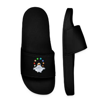 Astronaut Yoga Meditation Cosmic Balance Art - Men’s Pool Sliders - black - Front
