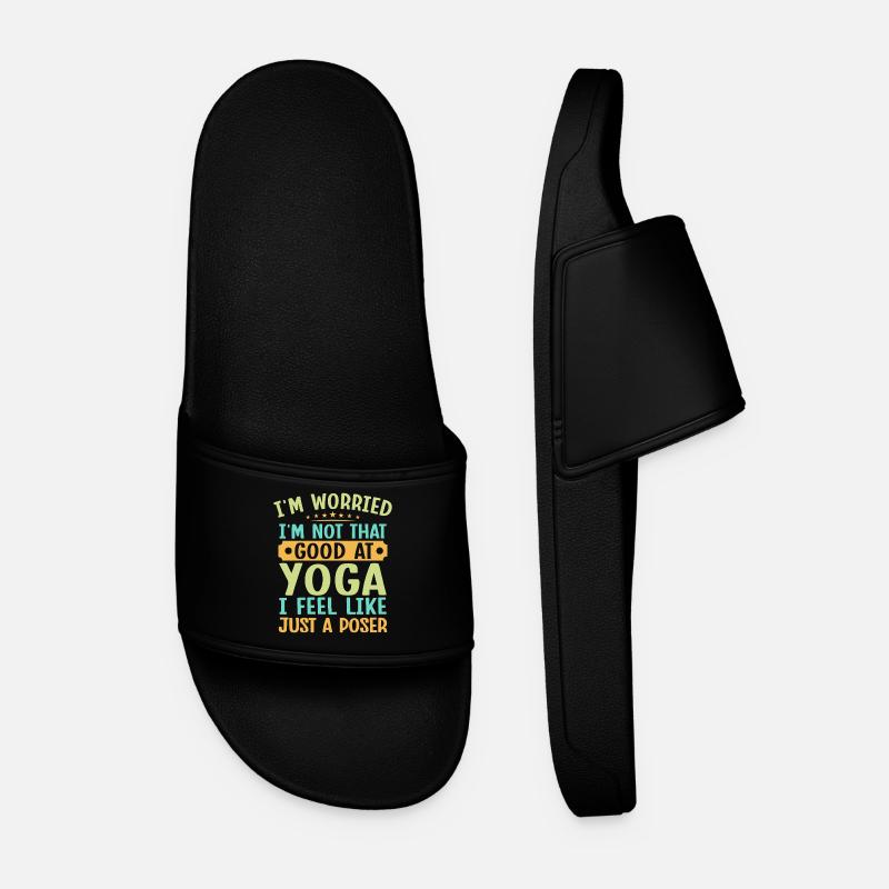 Yoga Bare En Posør Sjov Yoga - Badesandaler til mænd - sort