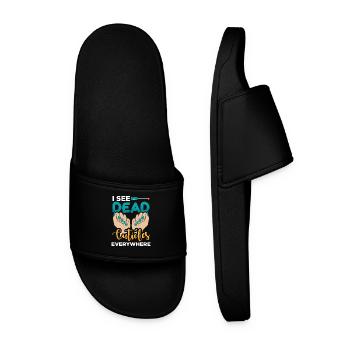 Nageldesigner Nageldesignerin Kosmetik Nagelstudio - Männer Badelatschen - Schwarz - Vorne
