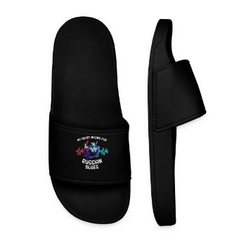 Ligne de cœur du Chat Bleu Russe - Claquettes Homme - noir - Devant