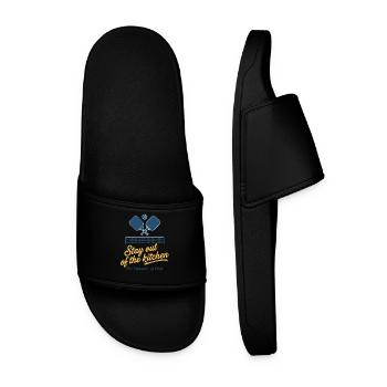 Pickleball Player Love Pickleball Stay Out Of The - Men’s Pool Sliders - black - Front