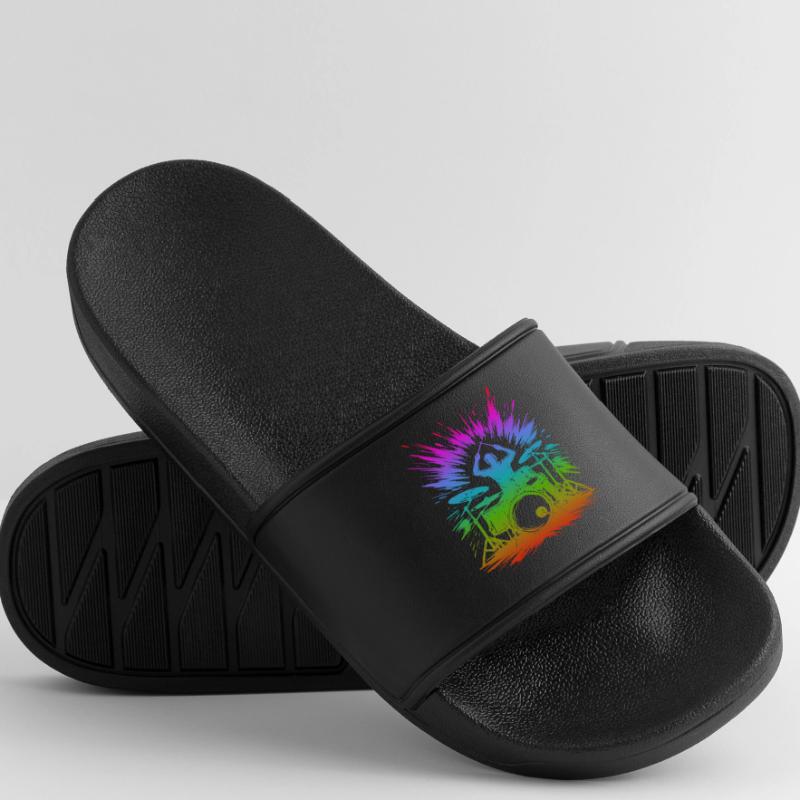 Rainbow Drum Splash Men’s Pool Sliders