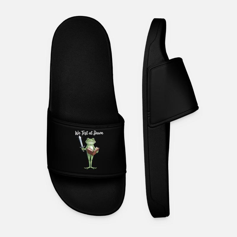 Frog Knight Reading Sword - Men’s Pool Sliders - black