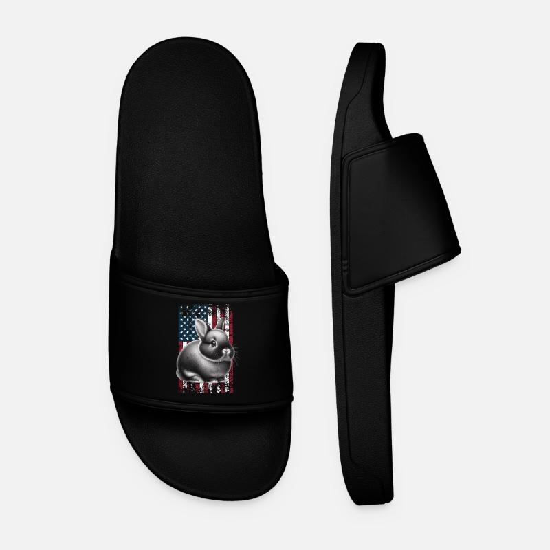Dwarf Rabbit US Zwergkaninchen - Men’s Pool Sliders - black