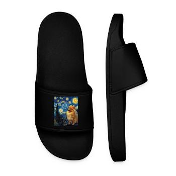 Zwergspitz Spitz Pomeranian - Claquettes Homme - noir - Devant