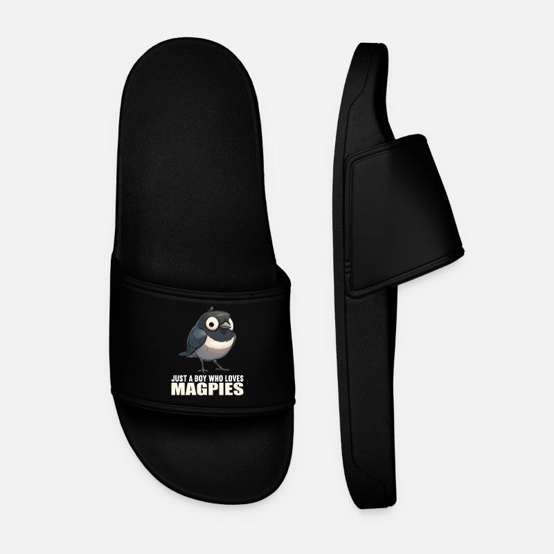 Magpies Magpie - Men’s Pool Sliders - black