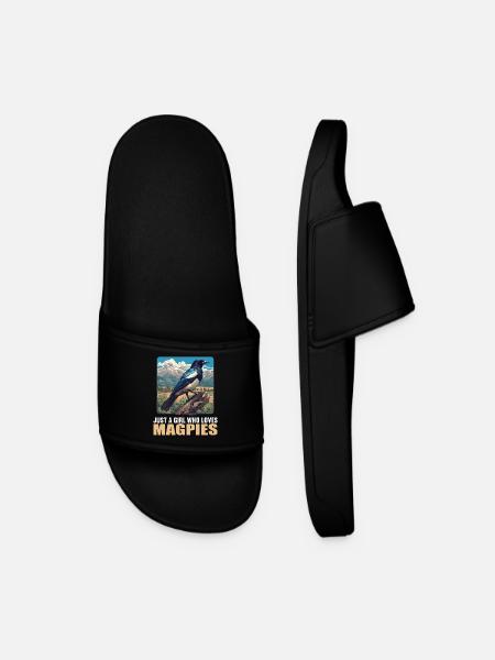 Magpies Magpie - Men’s Pool Sliders - black