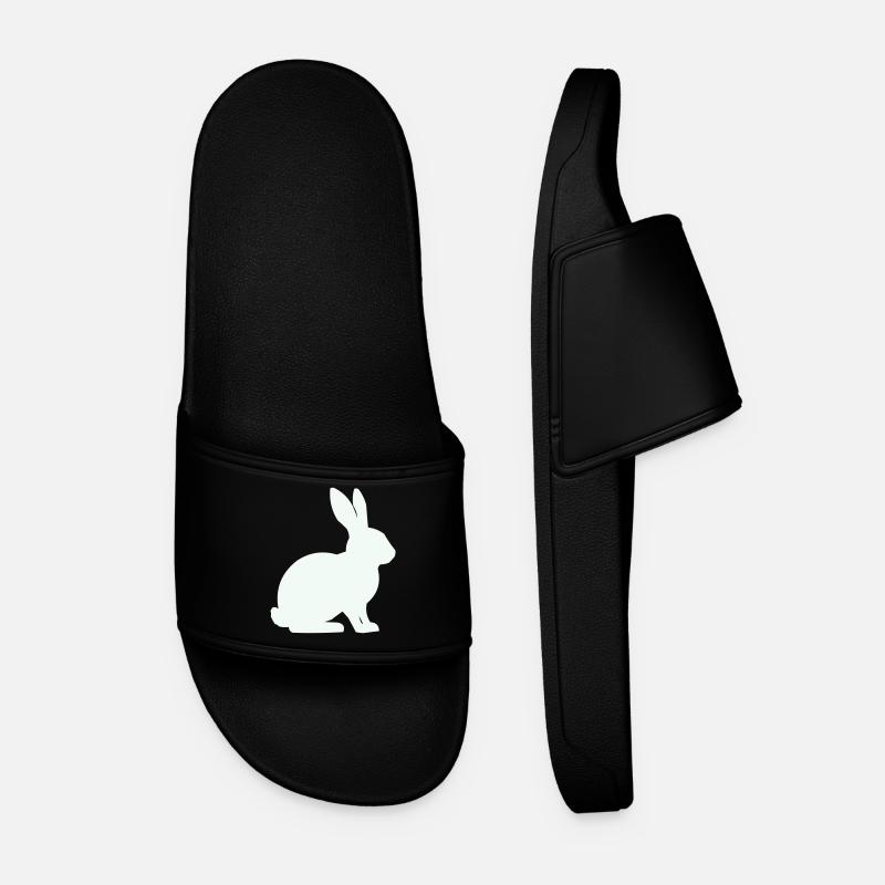 Hase Silhouette Minimal - Männer Badelatschen - Schwarz