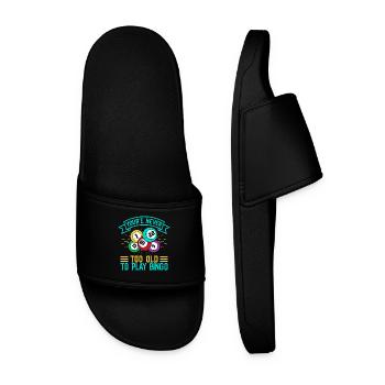 Bingo Game Never Too Old To Play Bingo - Men’s Pool Sliders - black - Front