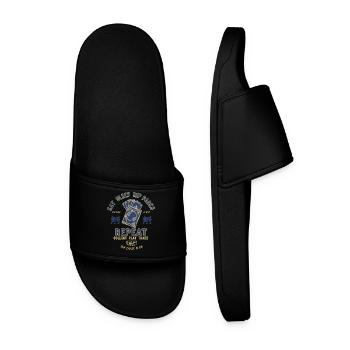 Eat Sleep Rip Packs Trading Cards Repeat - Men’s Pool Sliders - black - Front