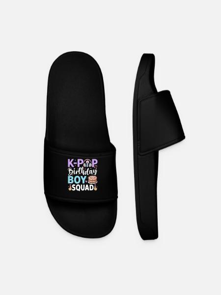 K-Pop Birthday Boy Squad - Men’s Pool Sliders - black