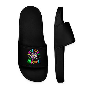 Retro Back to the 80s Vintage Design - Männer Badelatschen - Schwarz - Vorne