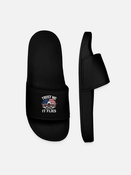 Aircraft Mechanic Aviation Engineer - Men’s Pool Sliders - black