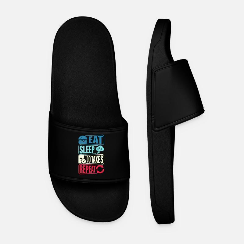 Eat, sleep, control, repeat - Men’s Pool Sliders - black