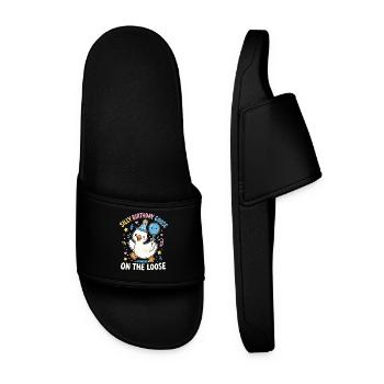 Crazy Birthday Goose - Men’s Pool Sliders - black - Front