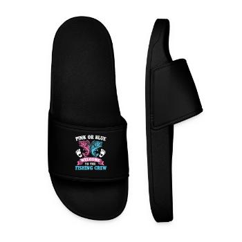 Pink Or Blue Welcome Fishing Crew - Men’s Pool Sliders - black - Front