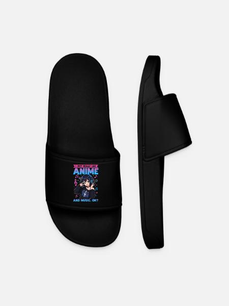 Anime et musique Chibi - Claquettes Homme - noir