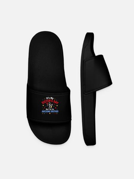 Awesome Brother Celebrates Sister's Day - Men’s Pool Sliders - black