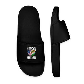 Heart of the USA and India - Men’s Pool Sliders - black - Front