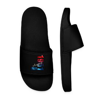 75th Birthday Gift Original August 1951 - Men’s Pool Sliders - black - Front